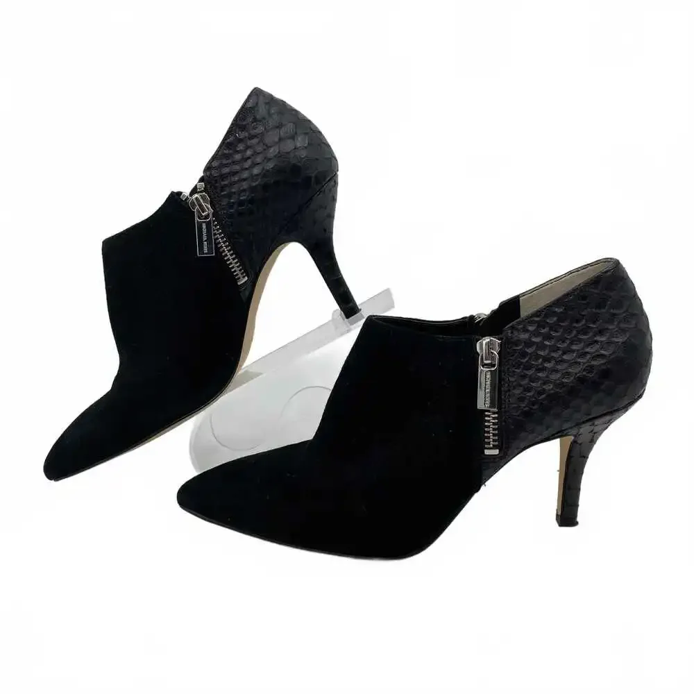 Michael Kors Black Snake Embossed Leather Booties | Women’s Size 7